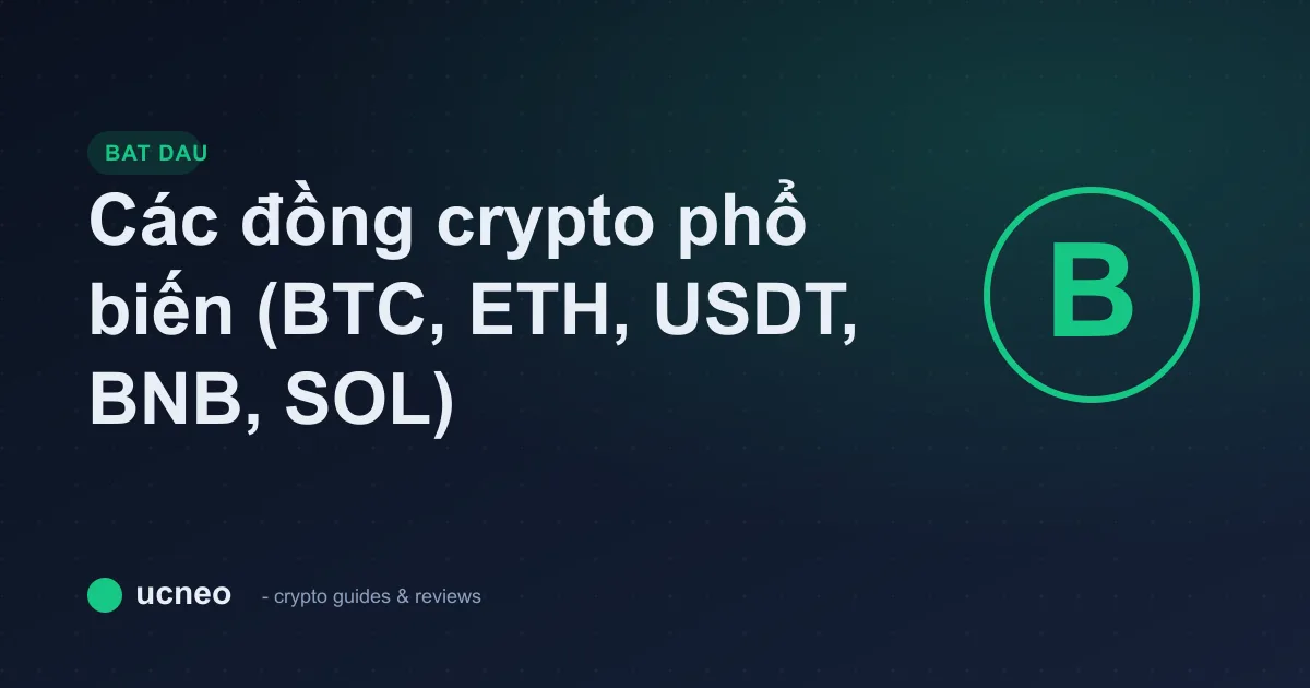 Các đồng crypto phổ biến (BTC, ETH, USDT, BNB, SOL)