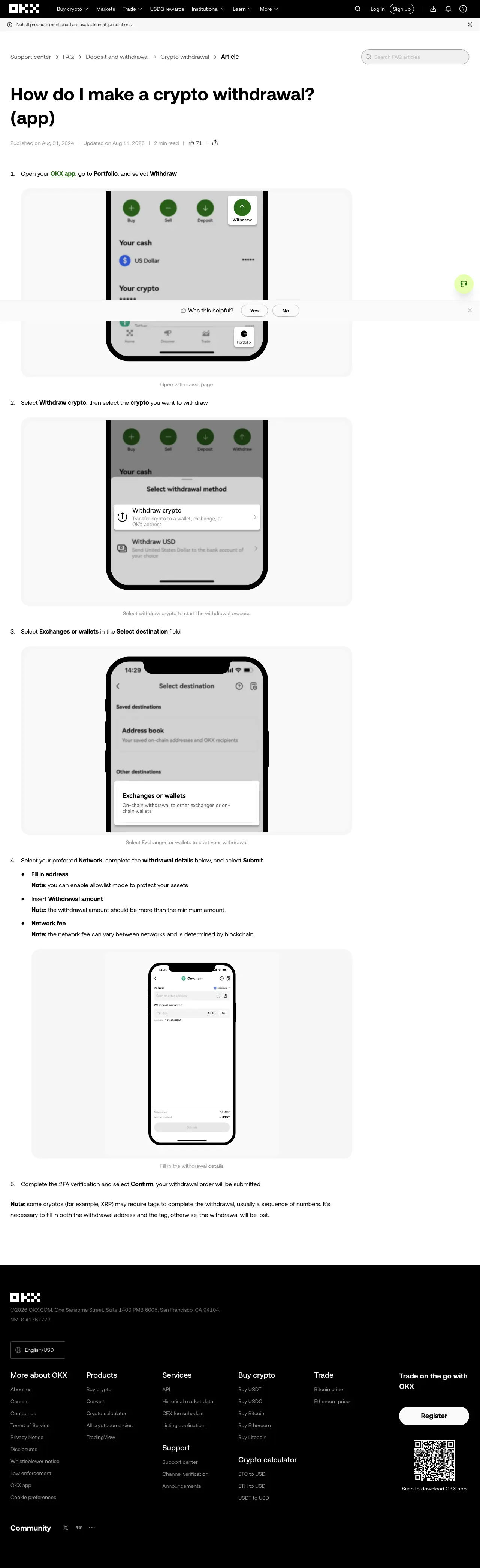 How to Transfer USDT from OKX to a Wallet: Network, Fees & Test Transfer (2026)